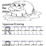 Trace the lowercase letter r printables worksheet for preschooler
