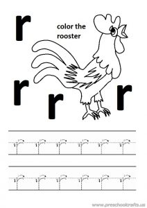 Trace the lowercase letter r worksheet for preschooler