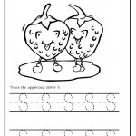 Trace the uppercase letter S worksheet for kindergarten and 1st grade