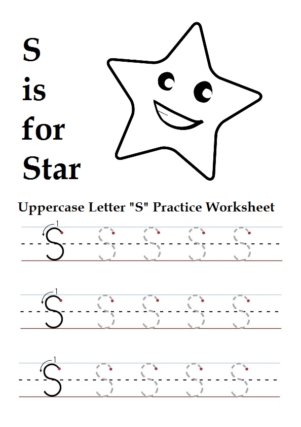 Uppercase Letter S Worksheet Printable - Preschool and Kindergarten