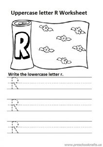 Write the uppercase letter r is for rug colouring worksheet