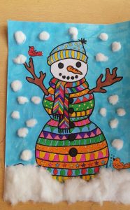 printable mandala snowman coloring activity for kids