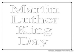 Martin Luther King Day Coloring Page for Preschool Kindergarten