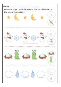 Pattern worksheet for kindergartner and preschooler