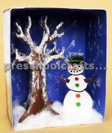 Sonwman and winter Tree Craft ideas for kids