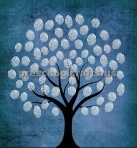 Winter fingerprint tree Craft ideas for preschooler and kindergartner