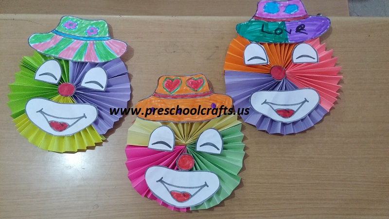 accordion clown kids craft idea
