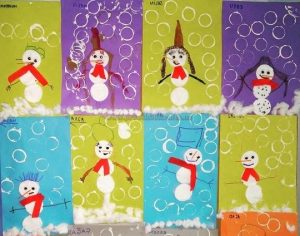 snowman craft idea preschool kindergarten