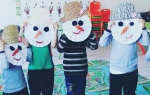 snowman mask craft ideas for preschool and kindergarten