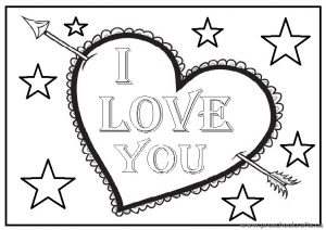 Happy Valentines Day - I love You Coloring Page