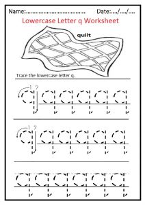 Lowercase letter q worksheet free printable