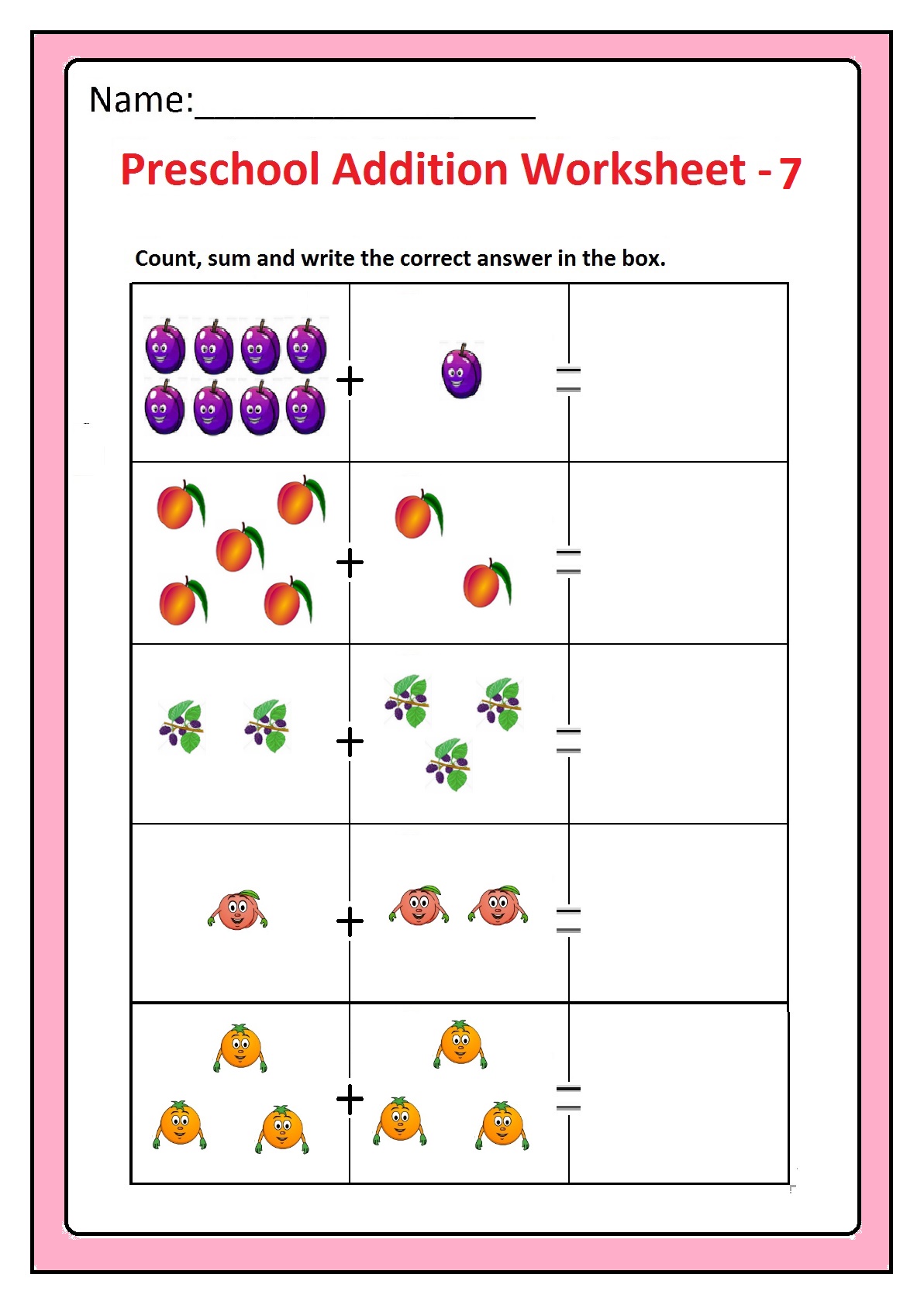 Kindergarten Addition Worksheets With Pictures 4 Picture Addition 