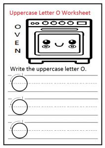 Uppercase Letter O Writing Worksheet for Preschool and Kindergarten