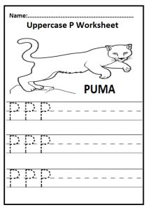 Uppercase P Worksheet for Preschool and Kindergarten