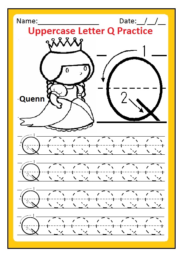 uppercase letter q worksheets free printable preschool