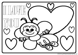 Valentines day I love you coloring page