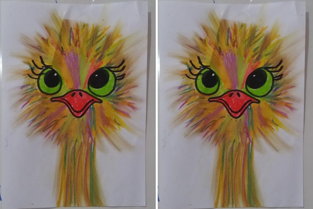 funny ostrich art activity for preschool