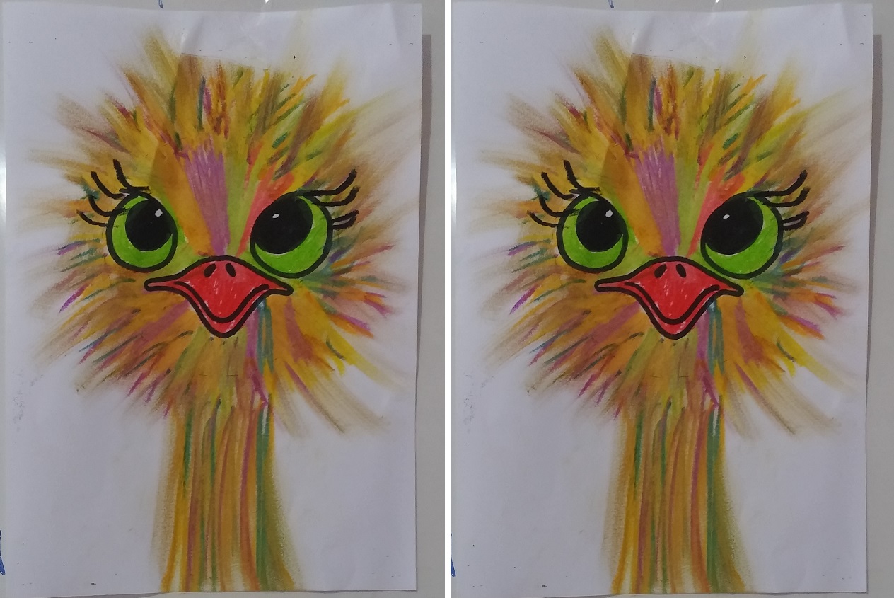 funny ostrich art activity for preschool