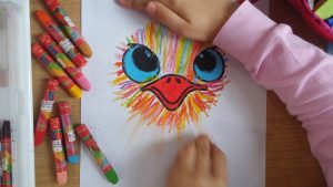 kids ostrich coloring activity idea