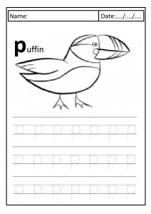 lowercase letter p worksheet preschool and kindergarten