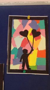 valentines day art craft idea by paper tearing for kids