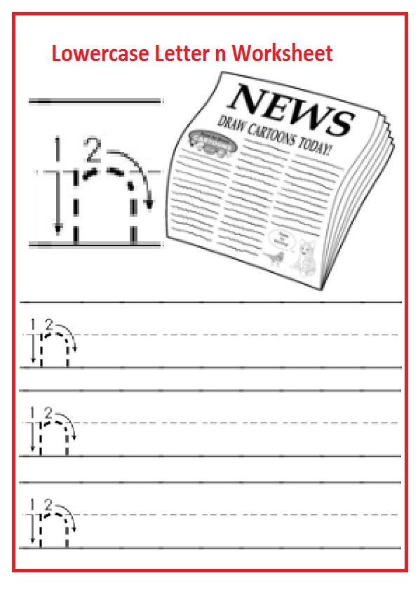 alphabet games kindergarten / Free Preschool Letter  Printable Lowercase n Worksheets