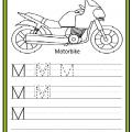 Uppercase Letter M Write Worksheet for Kindergarten and Preschool