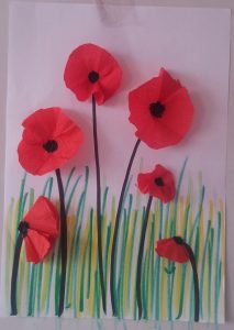 red poppy spring craft idea for kids