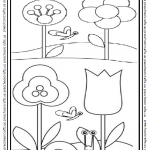 Spring Themed Coloring Page for Preschool and Kindergarten