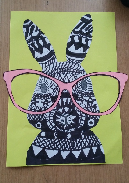 preschool spectacled cute bunny craft idea