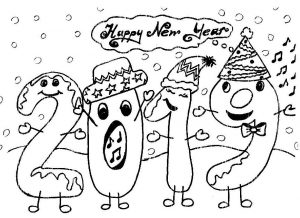 Christmas Coloring Page for Preschool - Happy New Year Coloring Page for Kindergarten