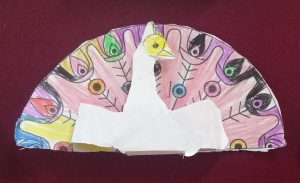 Peacock craft idea for kindergarten